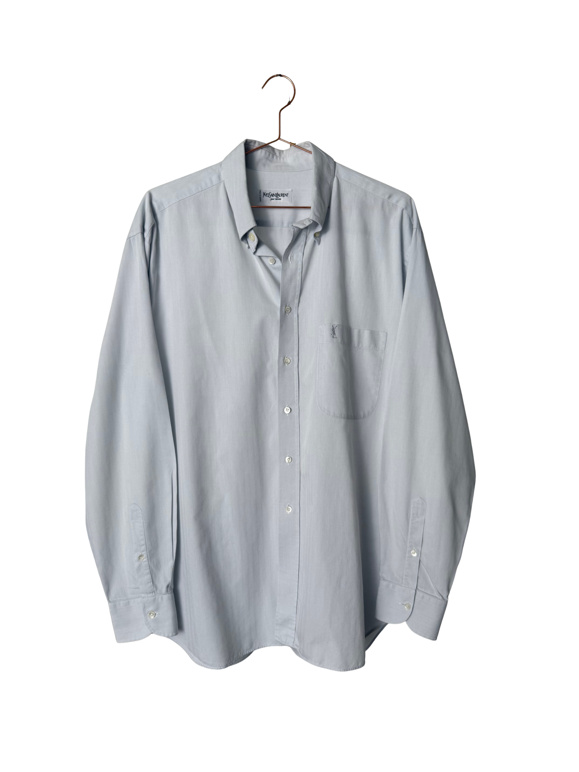 YSL - Oversized Shirt Blue herringbone