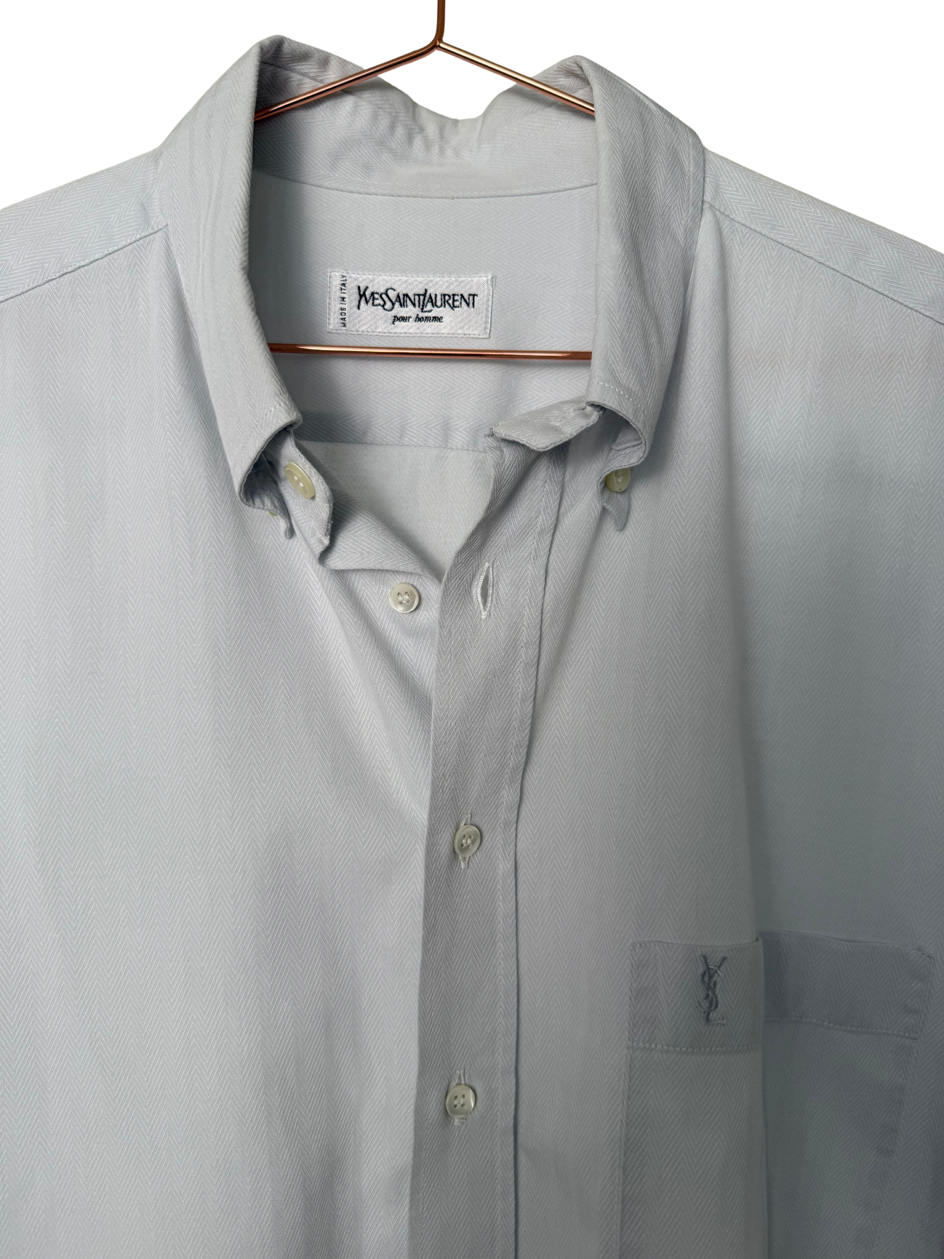 YSL - Oversized Shirt Blue herringbone