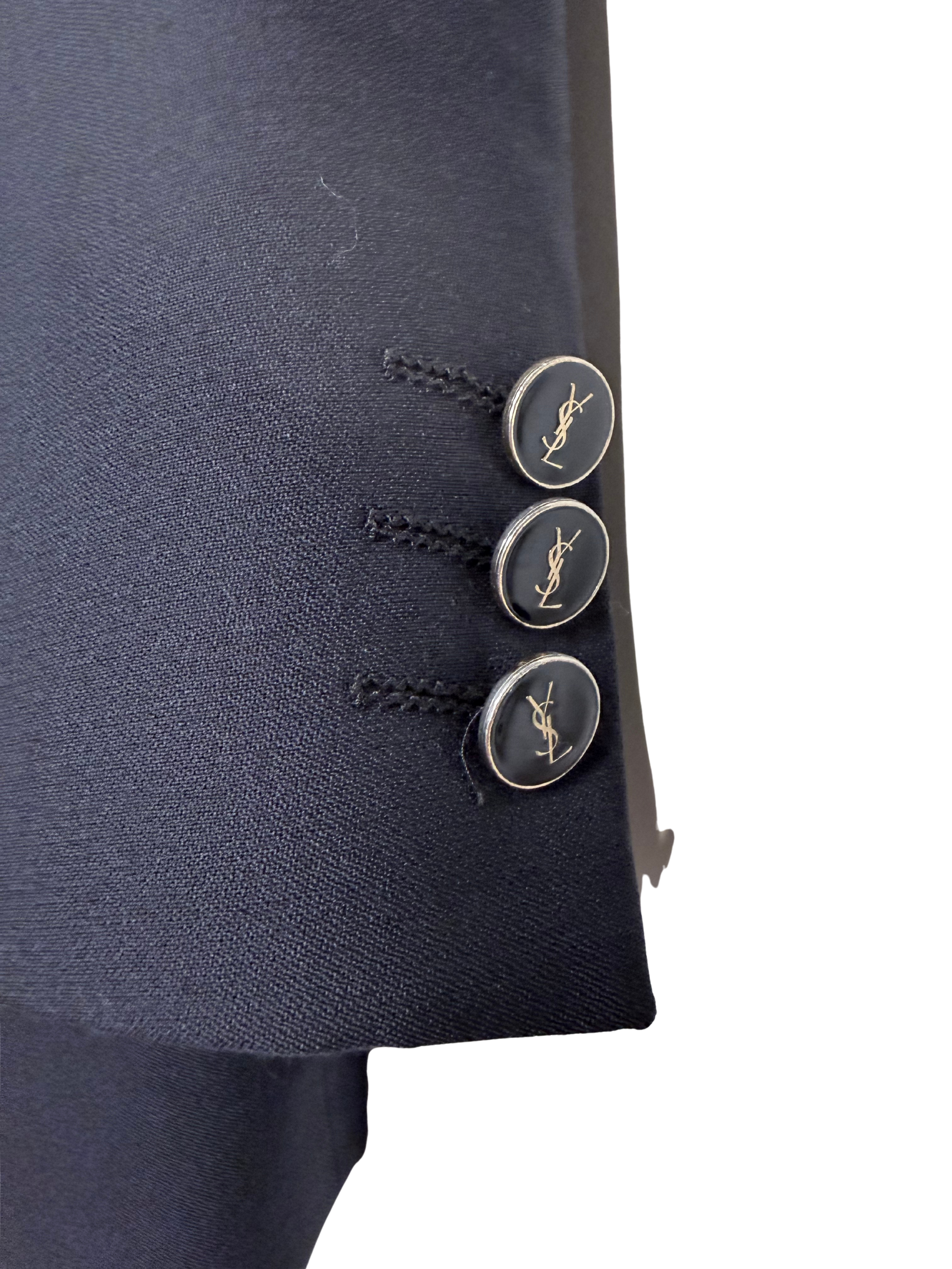 YSL - Dark Navy Blazer dark logo buttons