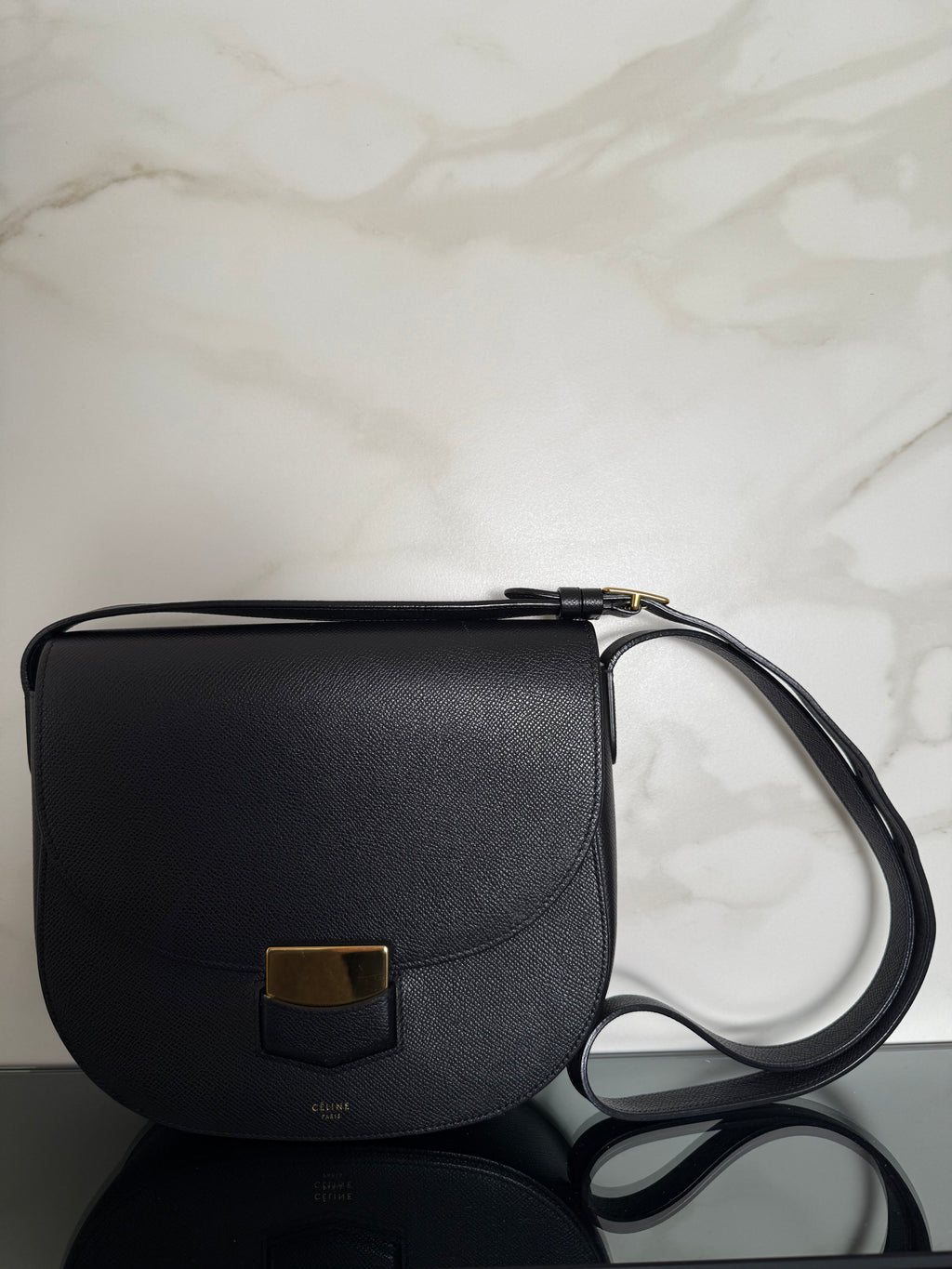 CELINE - Trotteur leather shoulder bag black