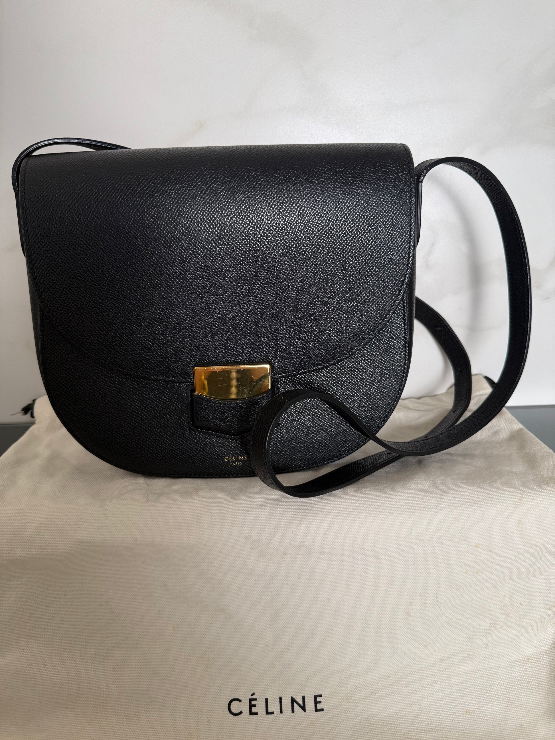 CELINE - Trotteur leather shoulder bag black