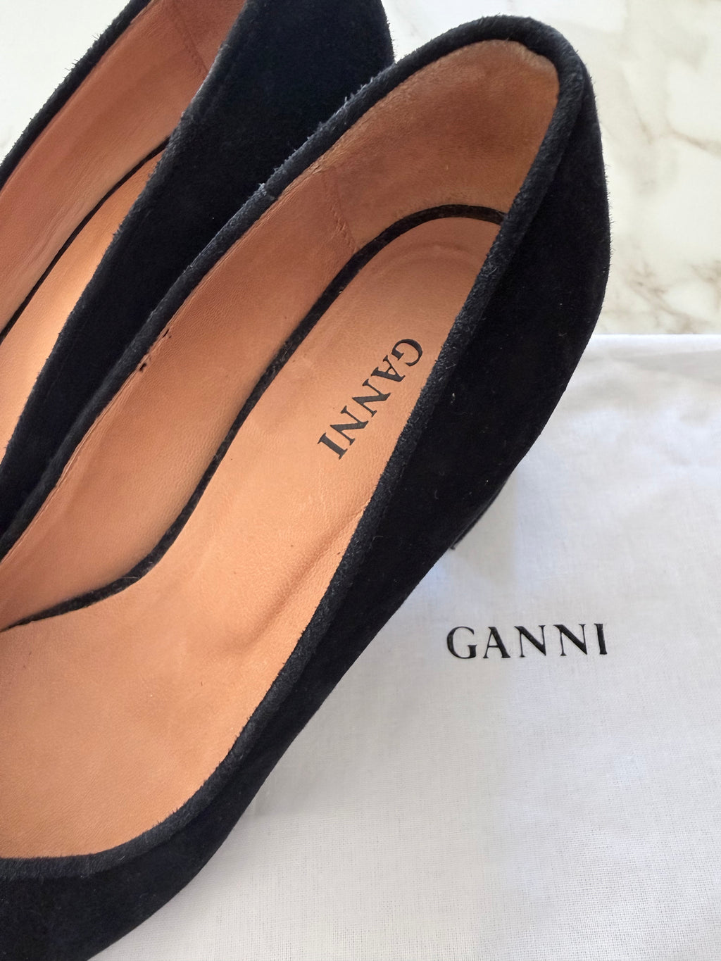GANNI - Black Suede Pumps