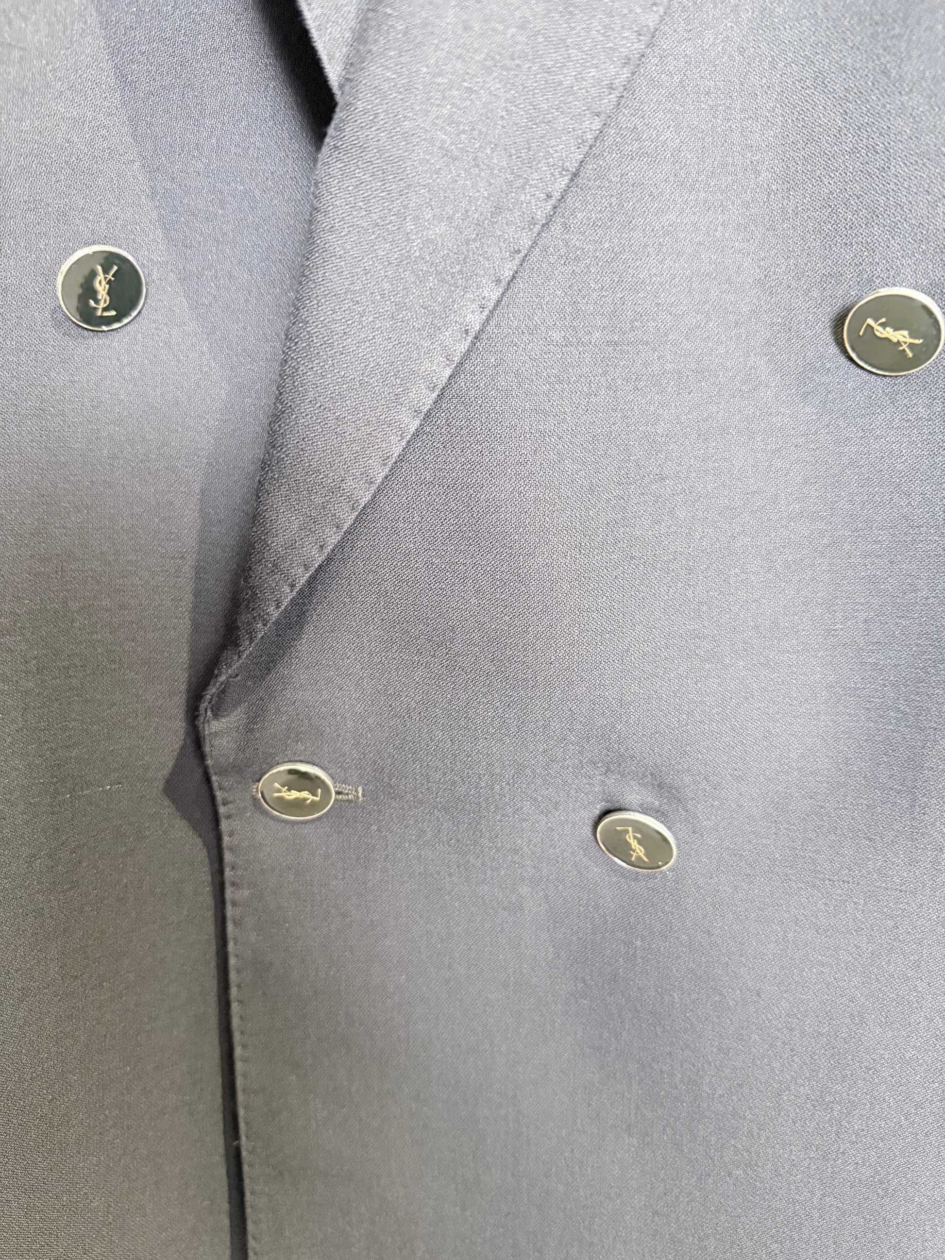 YSL - Dark Navy Blazer dark logo buttons
