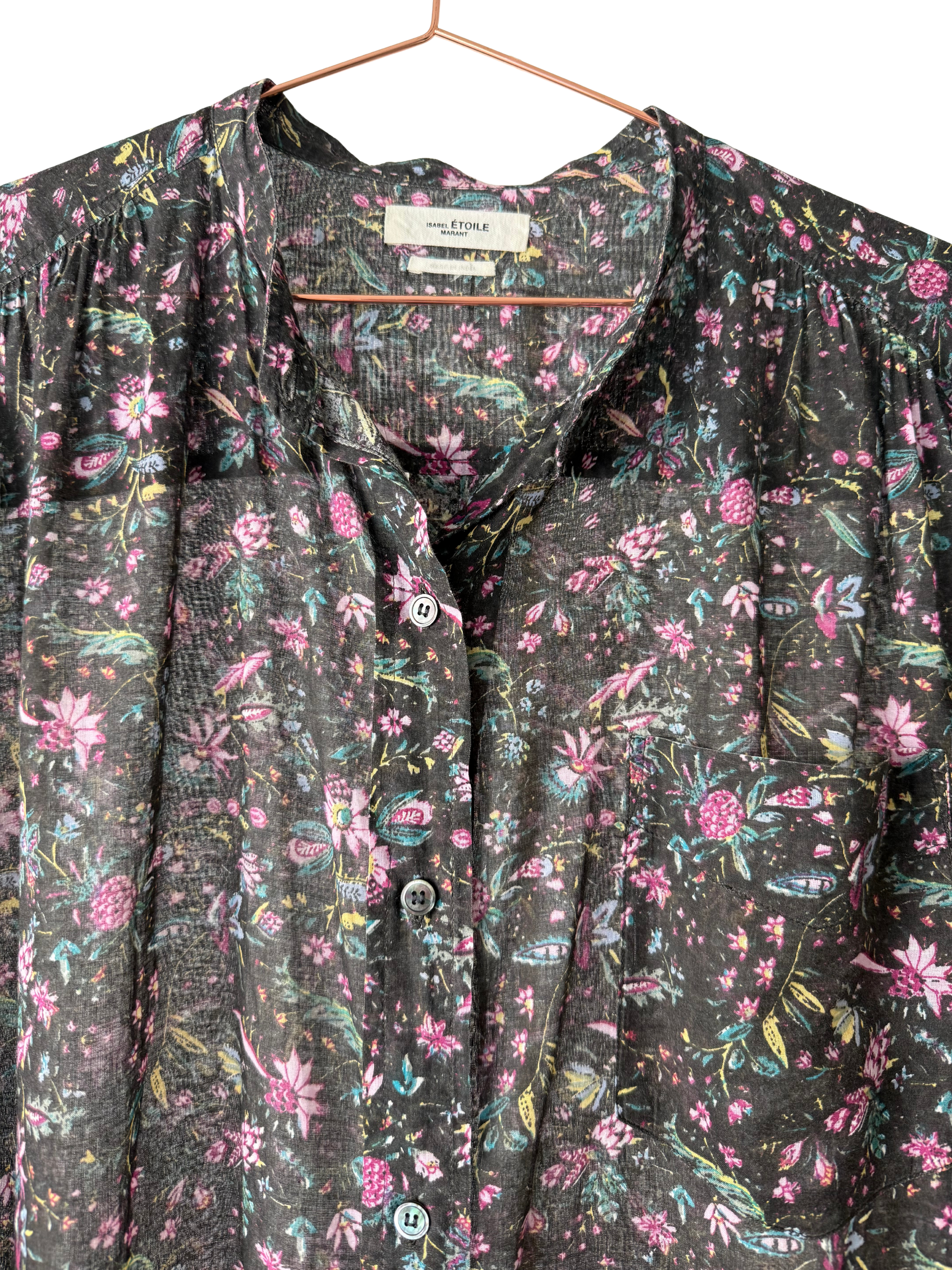 MARANT ETOILE  - Black voile flower Shirt