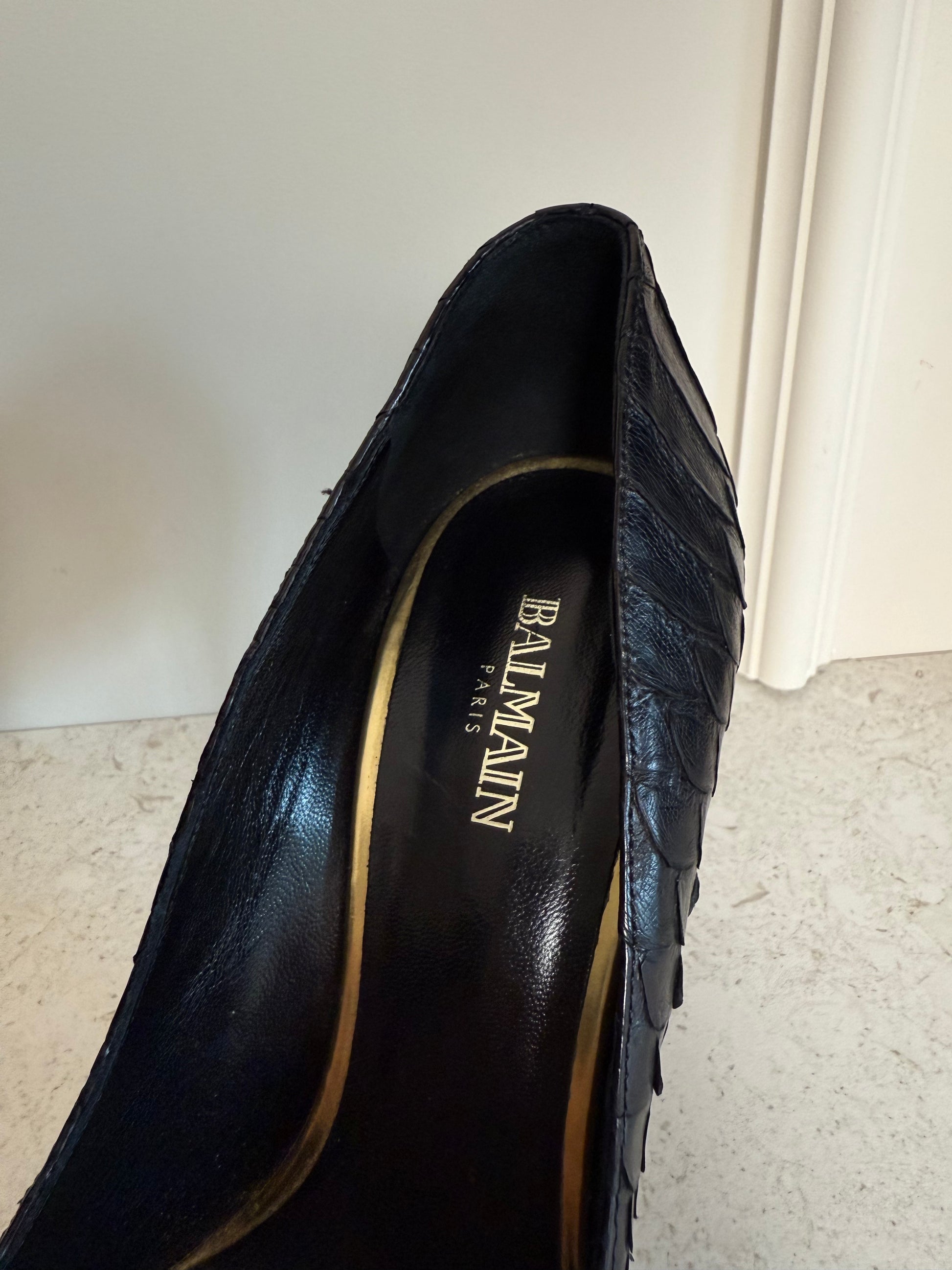 BALMAIN - Snake leather pumps