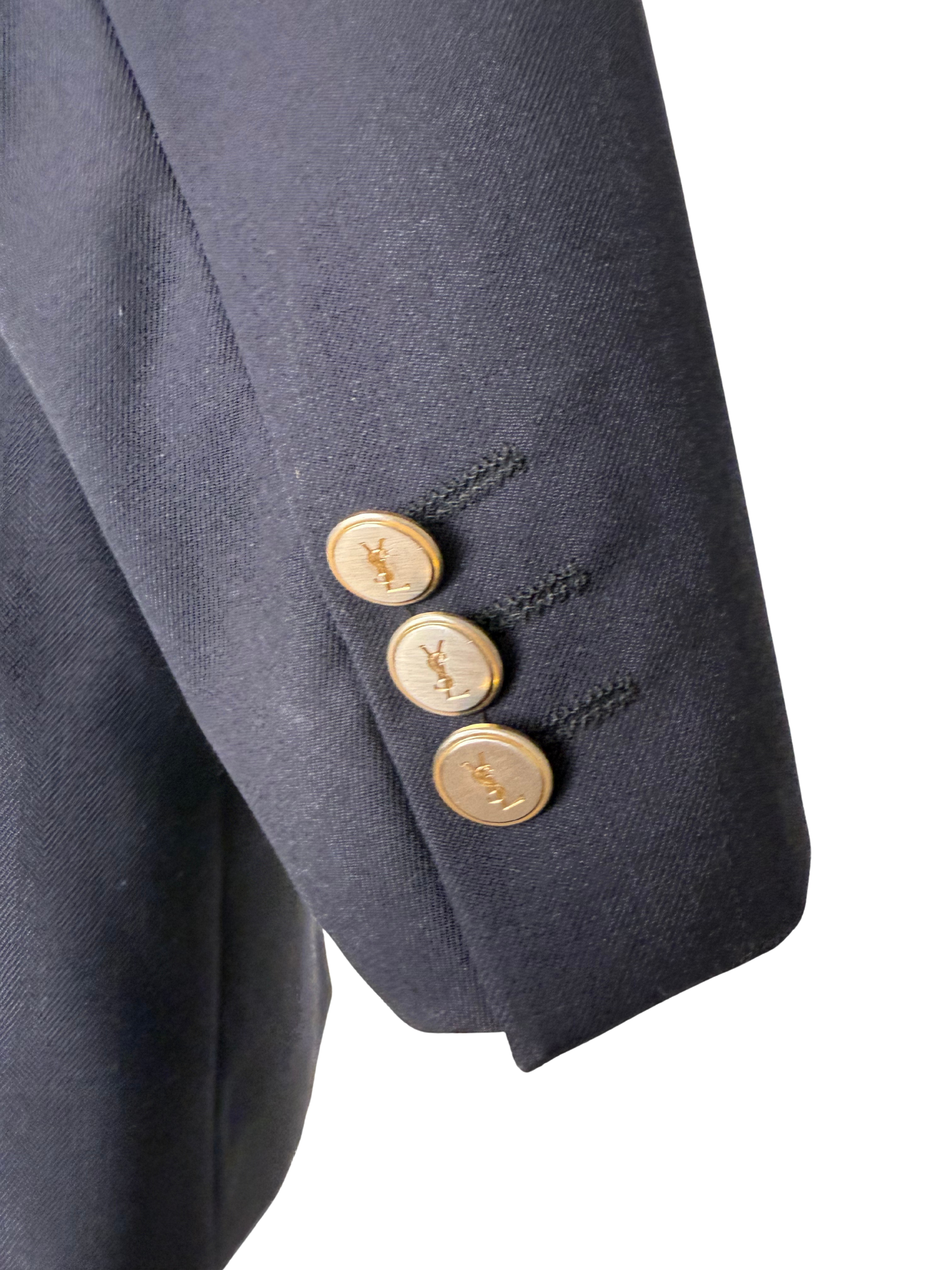 YSL - Blazer Navy Silver/Golden Logo buttons