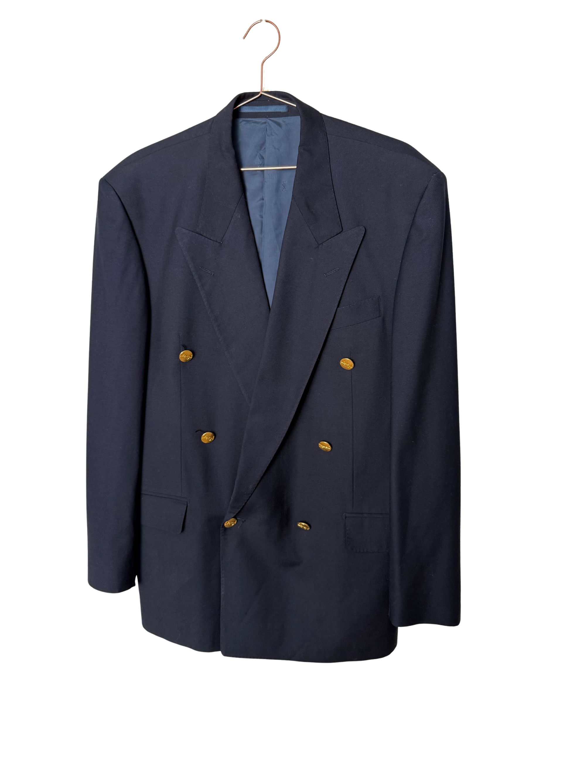 YSL - Navy Blazer Golden Logo Buttons