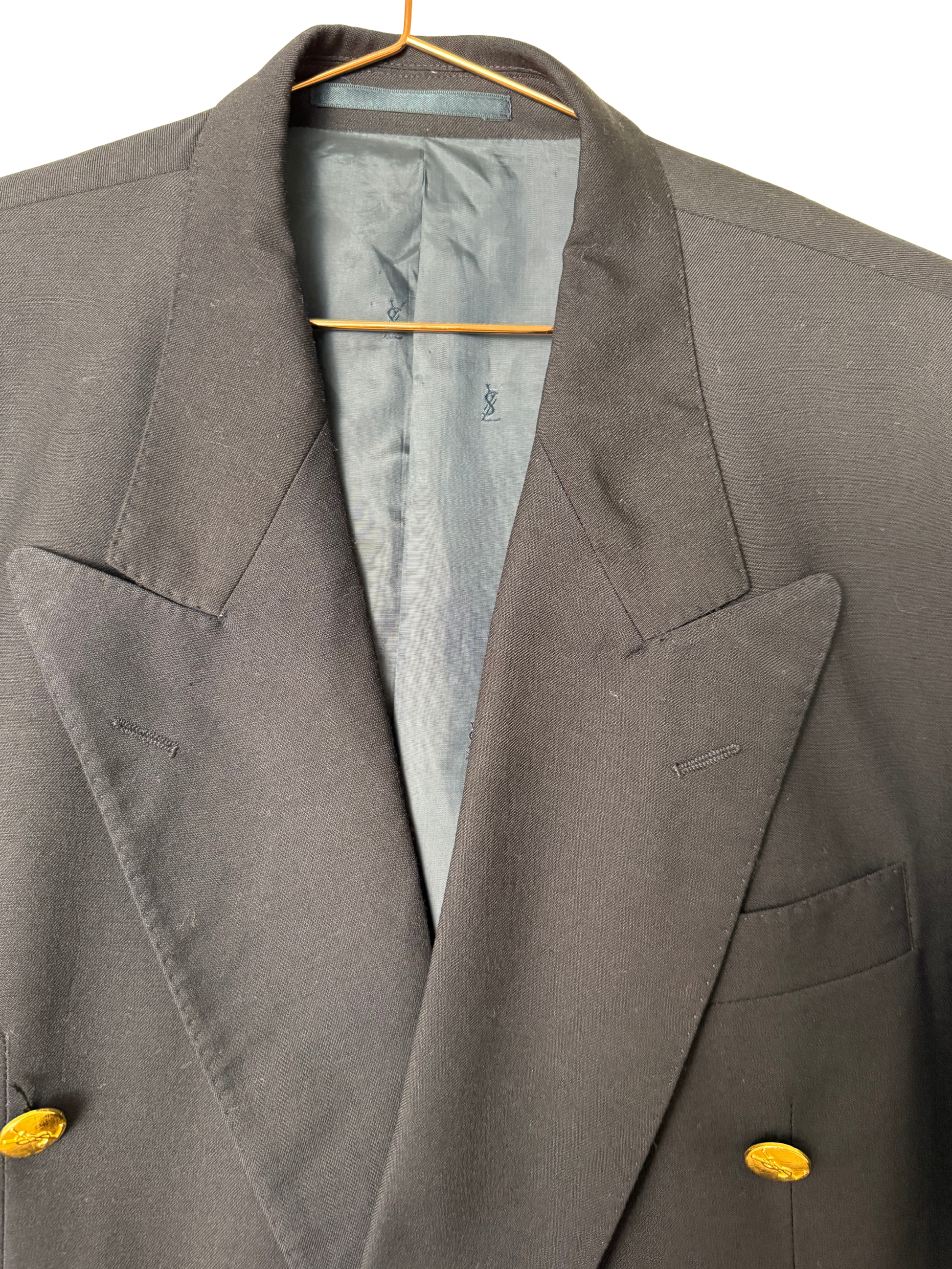 YSL - Navy Blazer Golden Logo Buttons