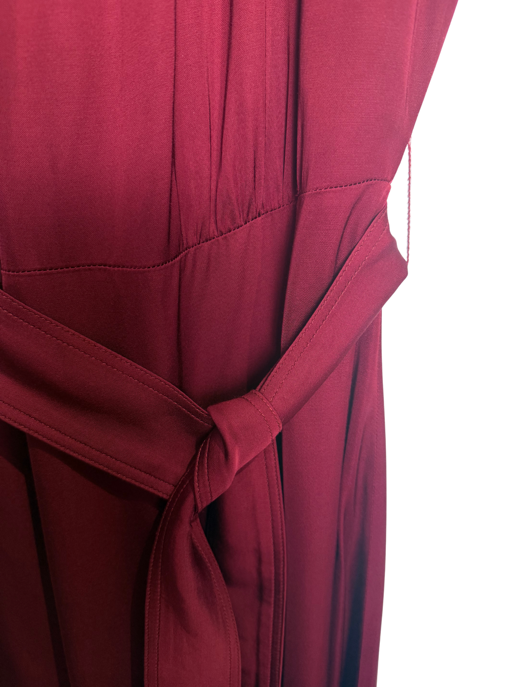 SANDRO - Burgundy Red Satin Dress