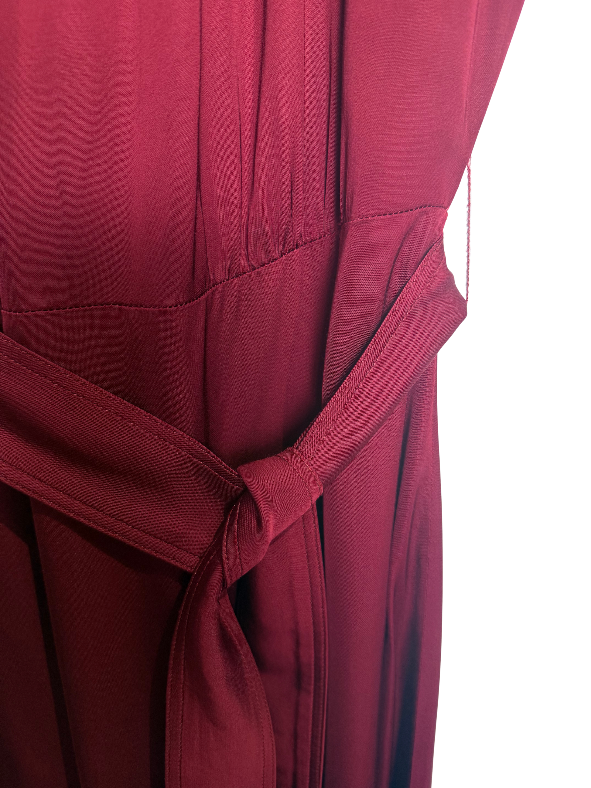 SANDRO - Burgundy Red Satin Dress