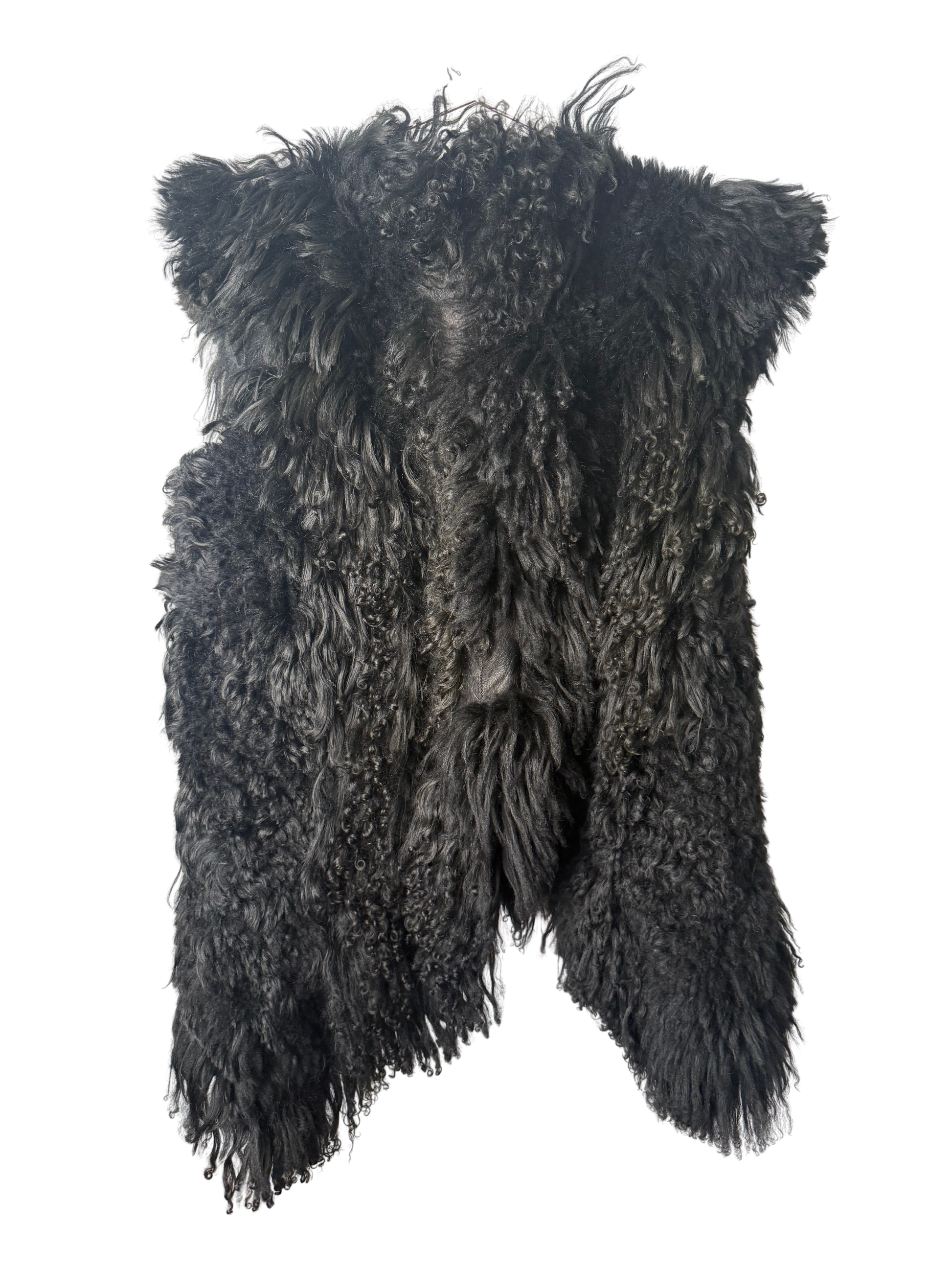 FUR GILET - Black